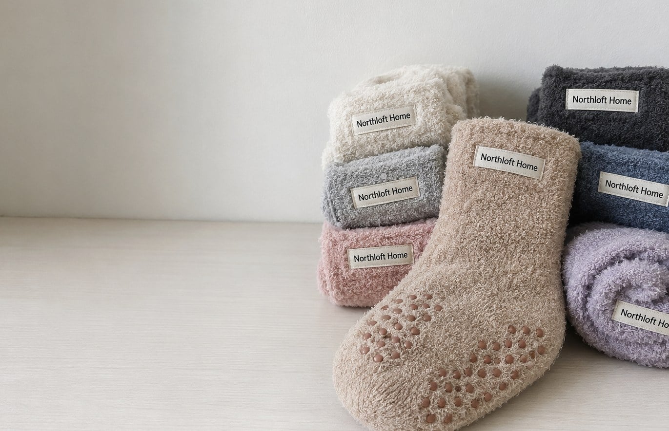 Custom printed fuzzy socks with logo